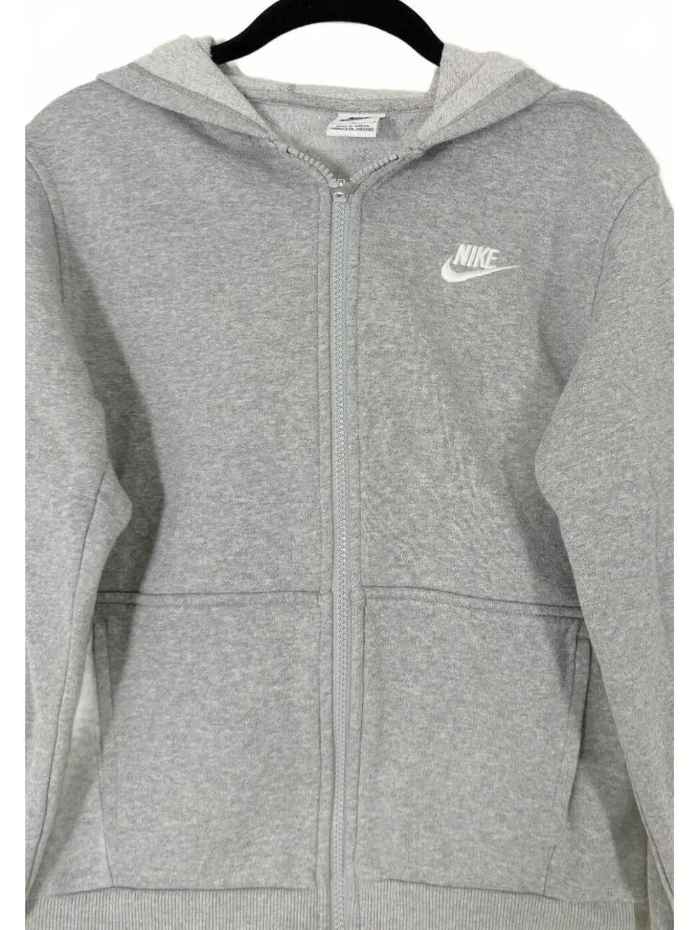 Nike Sportswear Club Fleece Big Kids Full Zip Hoodie Gray Size Large (14)
